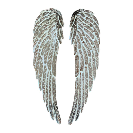Pair of Hand-Carved Wood Wall Angel Wings