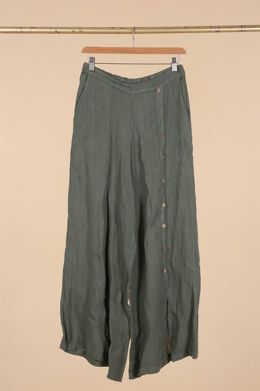 Straight buttoned Linen trousers