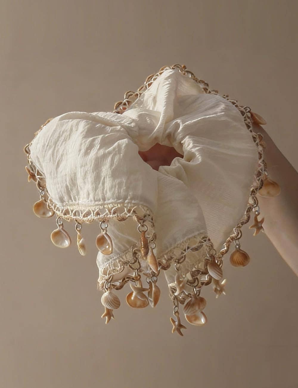 Seashell Tassel Scrunchy
