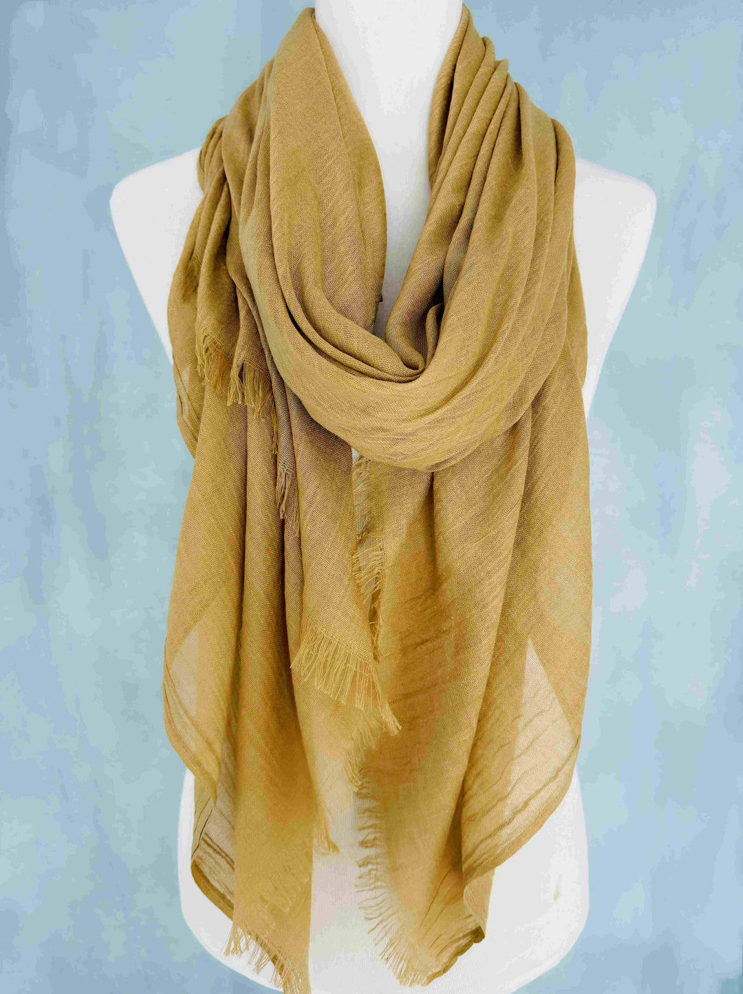 Soft Cotton Solid Frayed Scarf