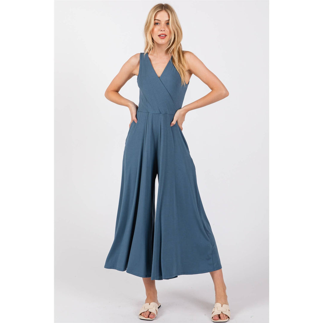 Sleeveless Wide Leg Jumpsuit
