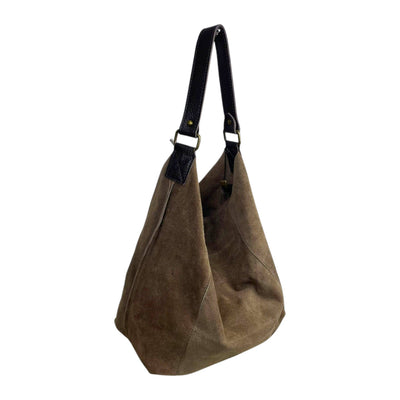 Suede Leather Hobo Bag