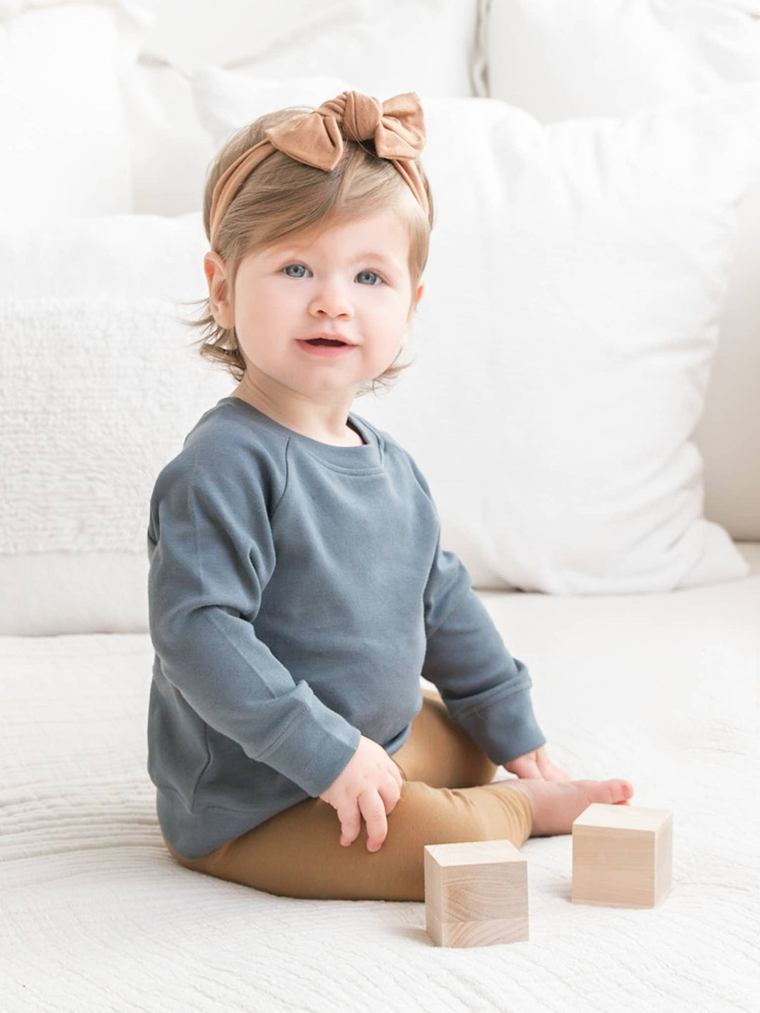 Organic Baby and Kids Portland Pullover in Harbor