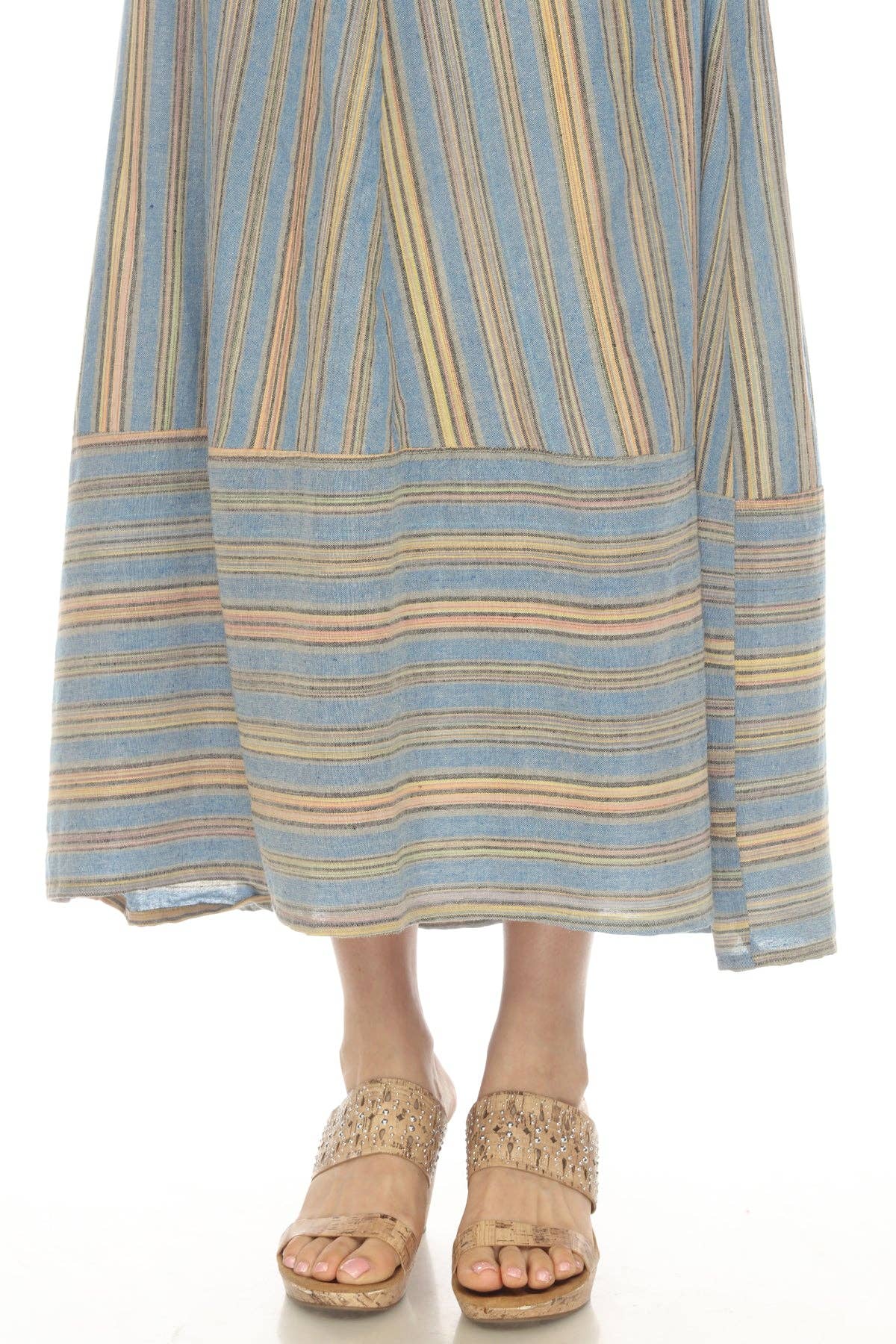 Striped Bustier Maxi Dress