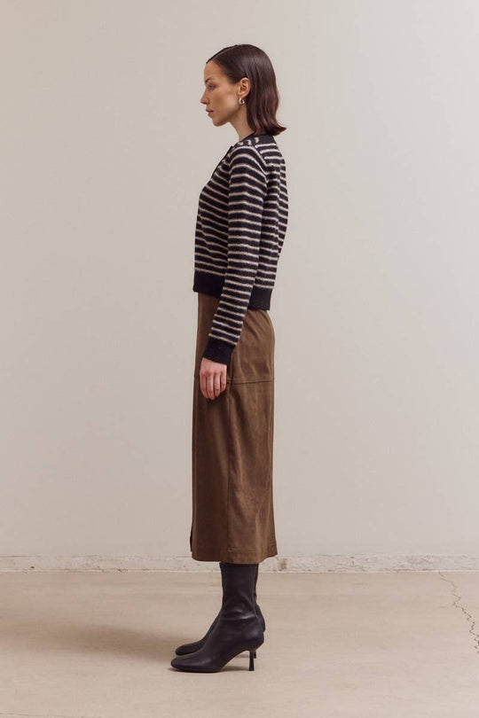 Thin Striped Button Up Cardigan