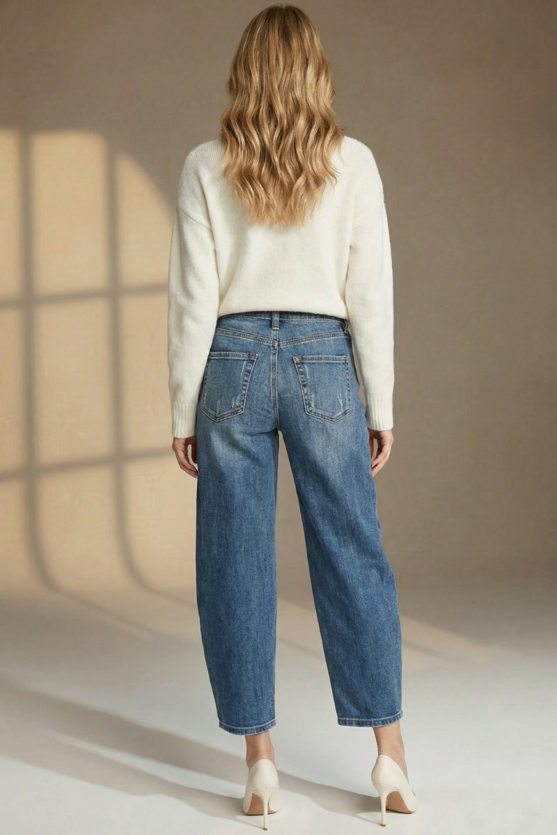 High Rise Relaxed Barrel Jeans