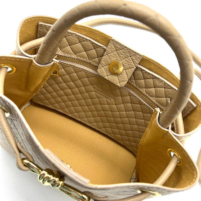 Basket Weave Leather Shoulder Bag