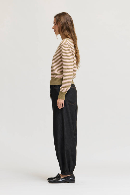 Striped V-Neck Sweater Top