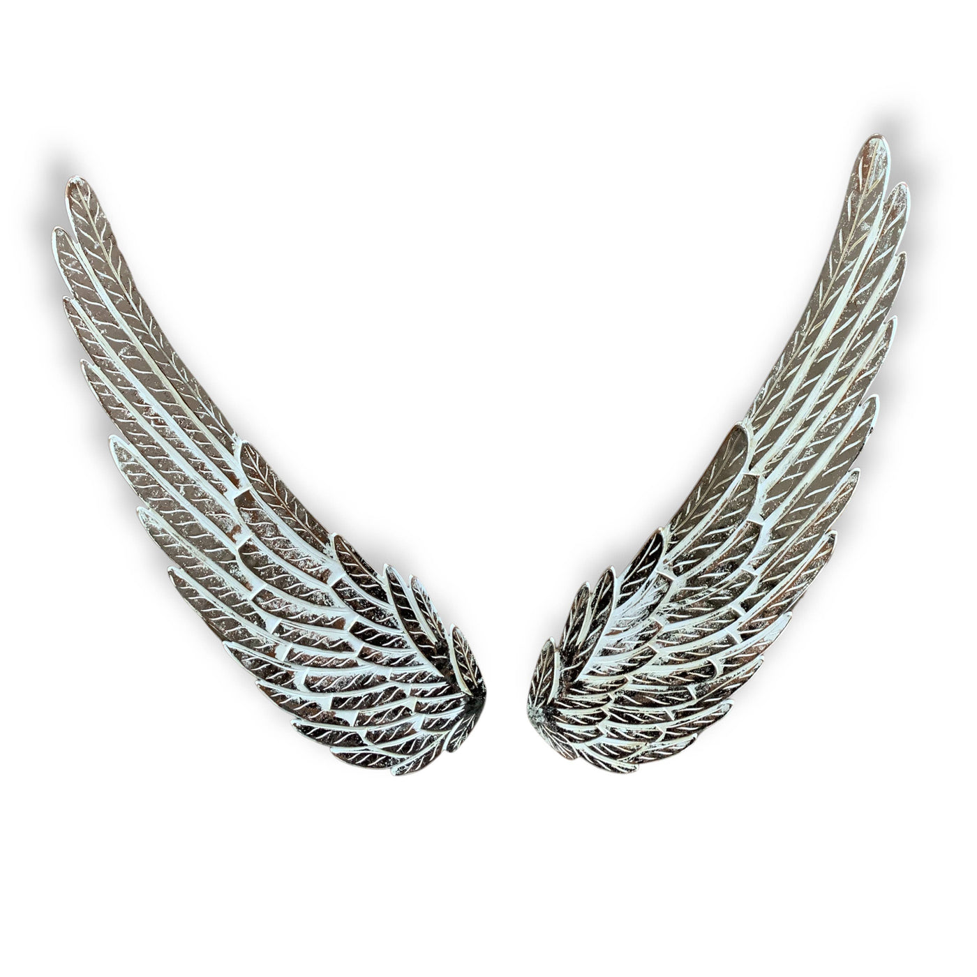 Pair of Hand-Carved Wood Wall Angel Wings