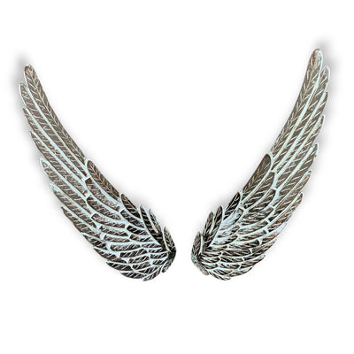 Pair of Hand-Carved Wood Wall Angel Wings
