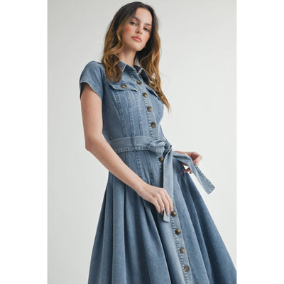 Denim Button Down Shirt Dress