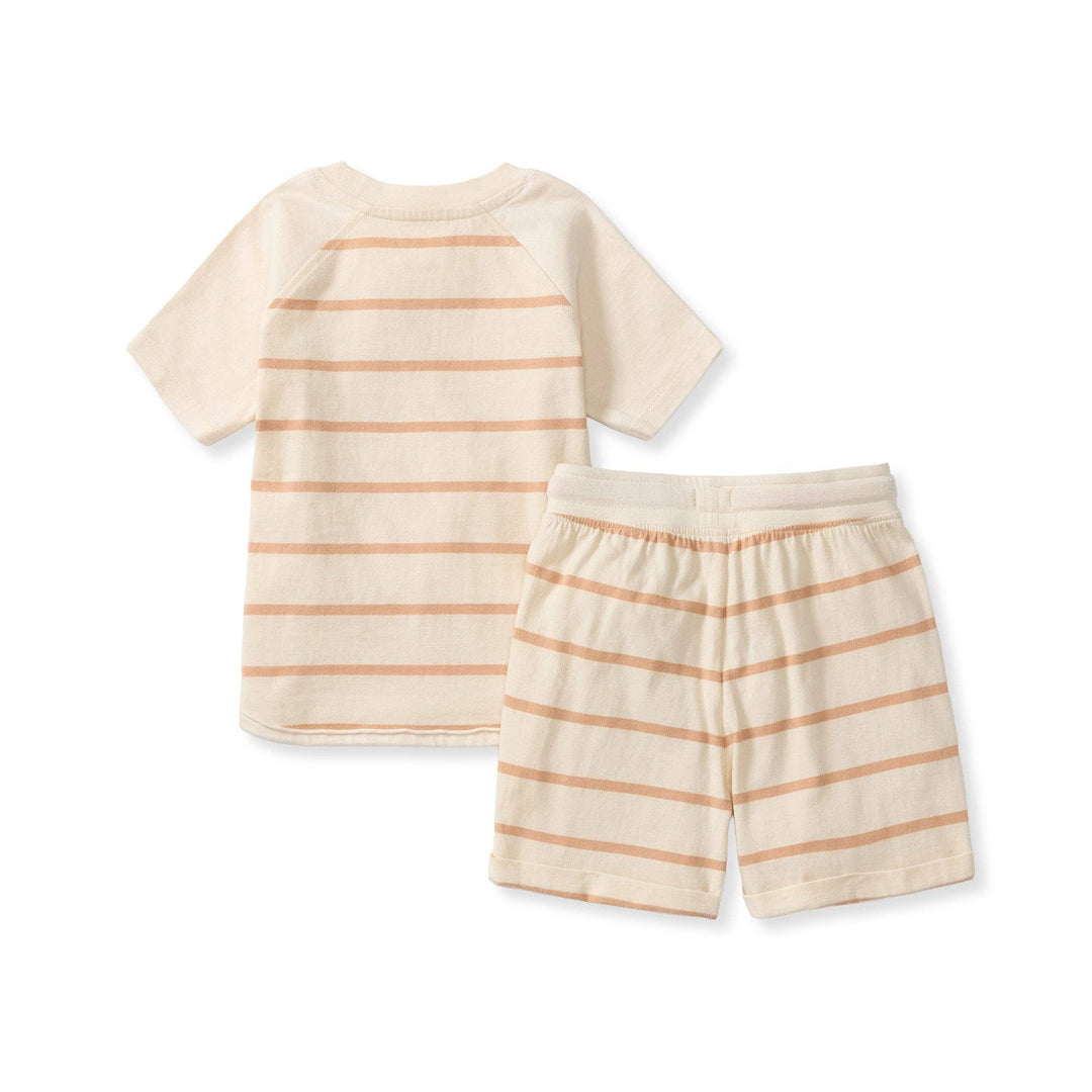 Basic Stripe Boy Tee & Shorts Set