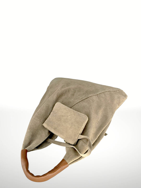 Dema Suede Shoulder Bag With Coin Purse