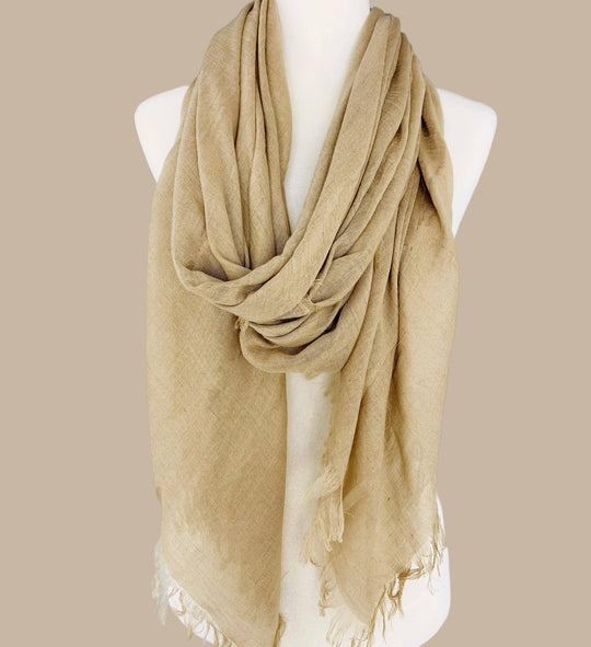 Soft Cotton Solid Frayed Scarf