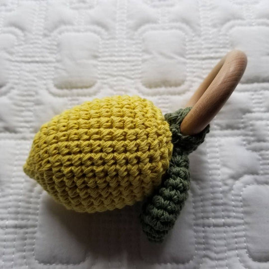 Lemon Hand Crochet Rattle Toy