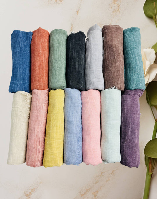 Stonewashed Solid Color Frayed Oversized Scarf