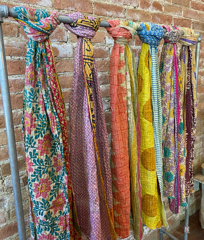 Seeds Kantha Scarf Scarves | Made From Recycled Cotton Sarees - Simple Good