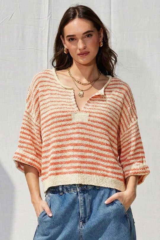 Lightweight Striped Slouchy Sweater