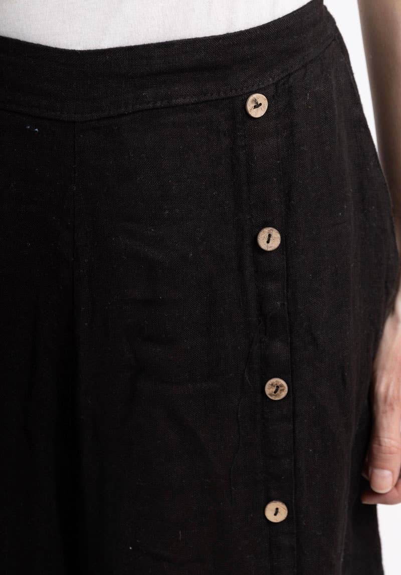 Straight buttoned Linen trousers