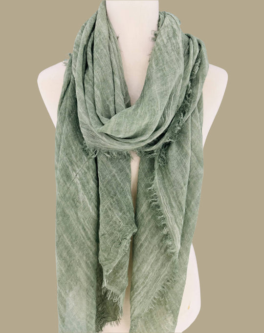 Stonewashed Solid Color Frayed Oversized Scarf