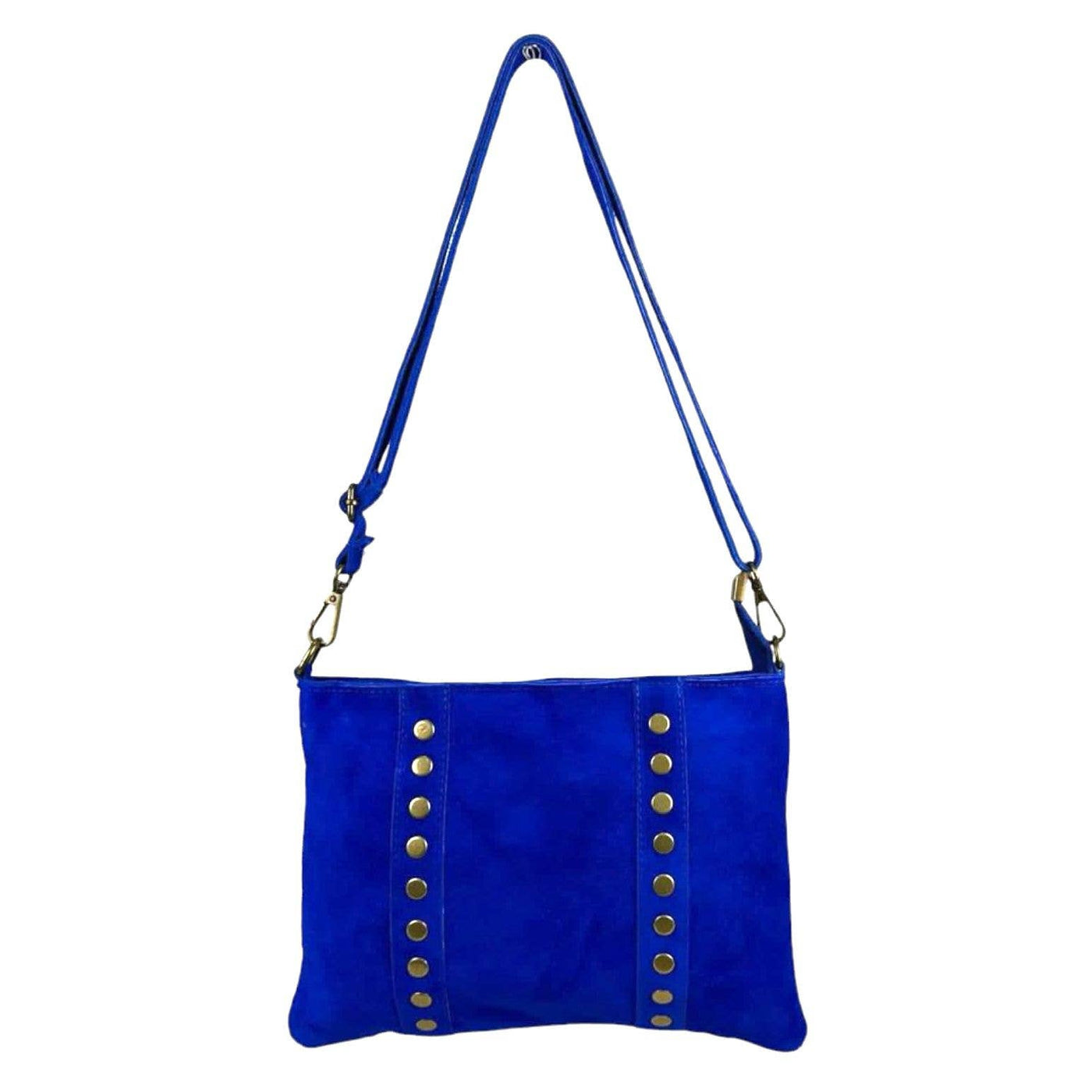 Suede Leather Shoulder Bag with Studs