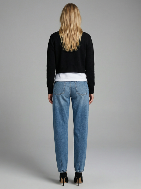 Tapered Mid-Rise Baggy Jeans