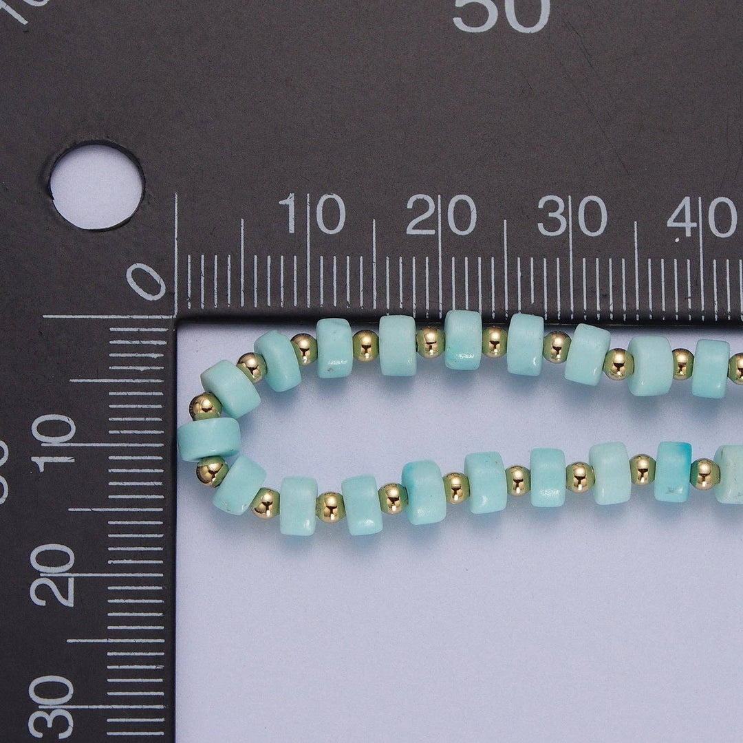 Turquoise Rondelle Heishi Beaded Necklace