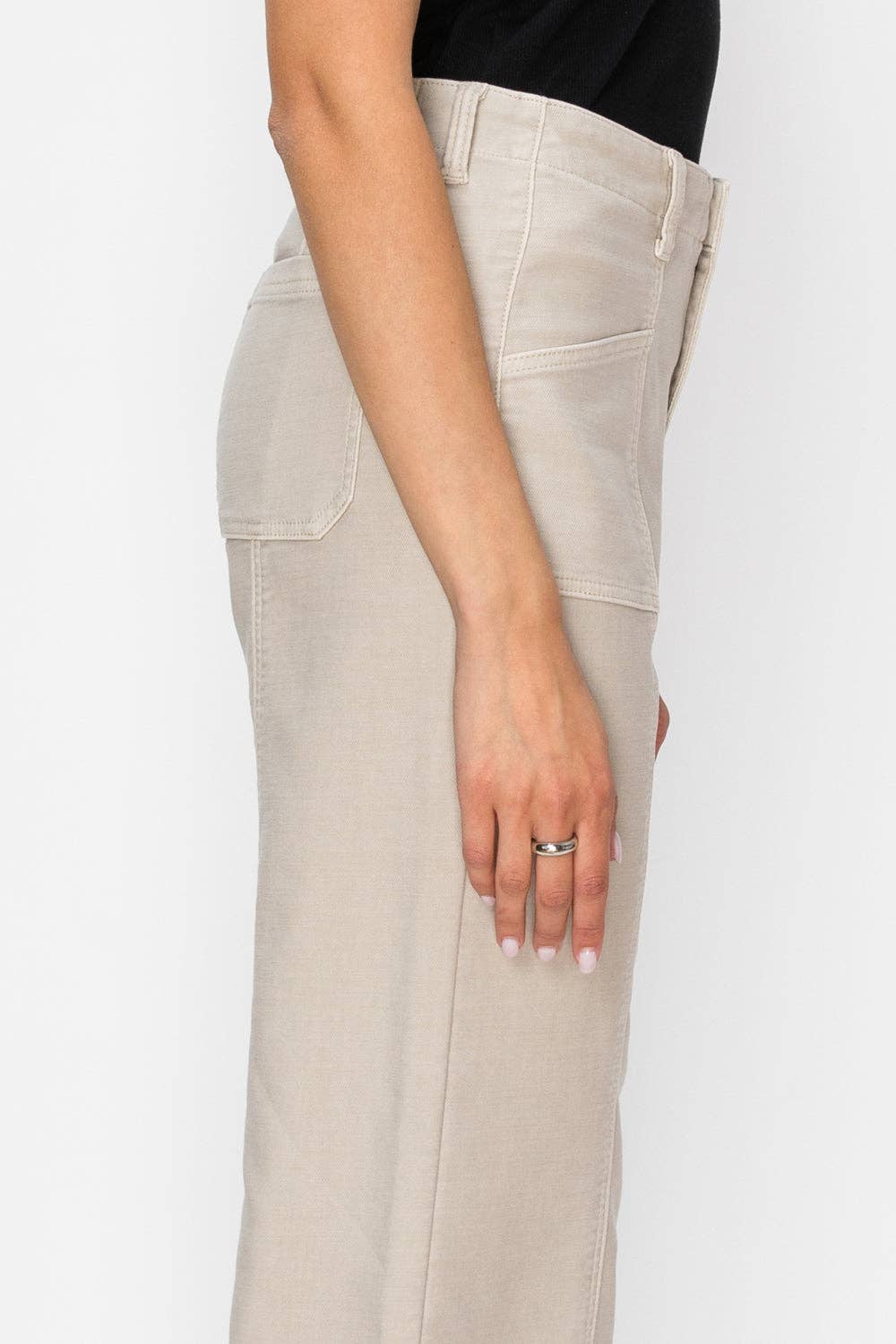 Tummy Control High Rise Slim Crop Palazzo Jeans