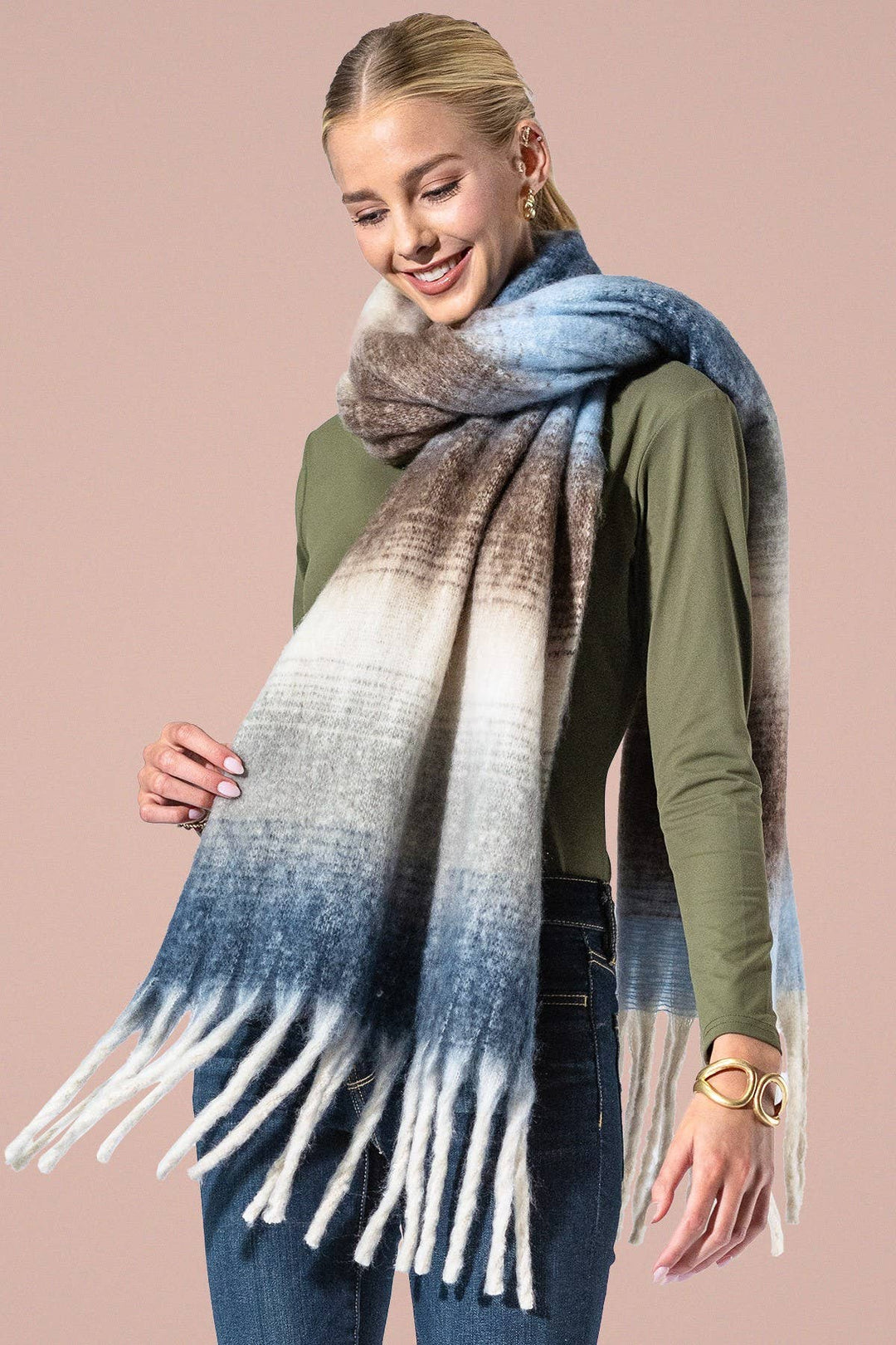 Yarn-dyed Fringe Scarf