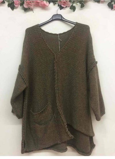 Alpaca Blend Asymmetrical Sweater