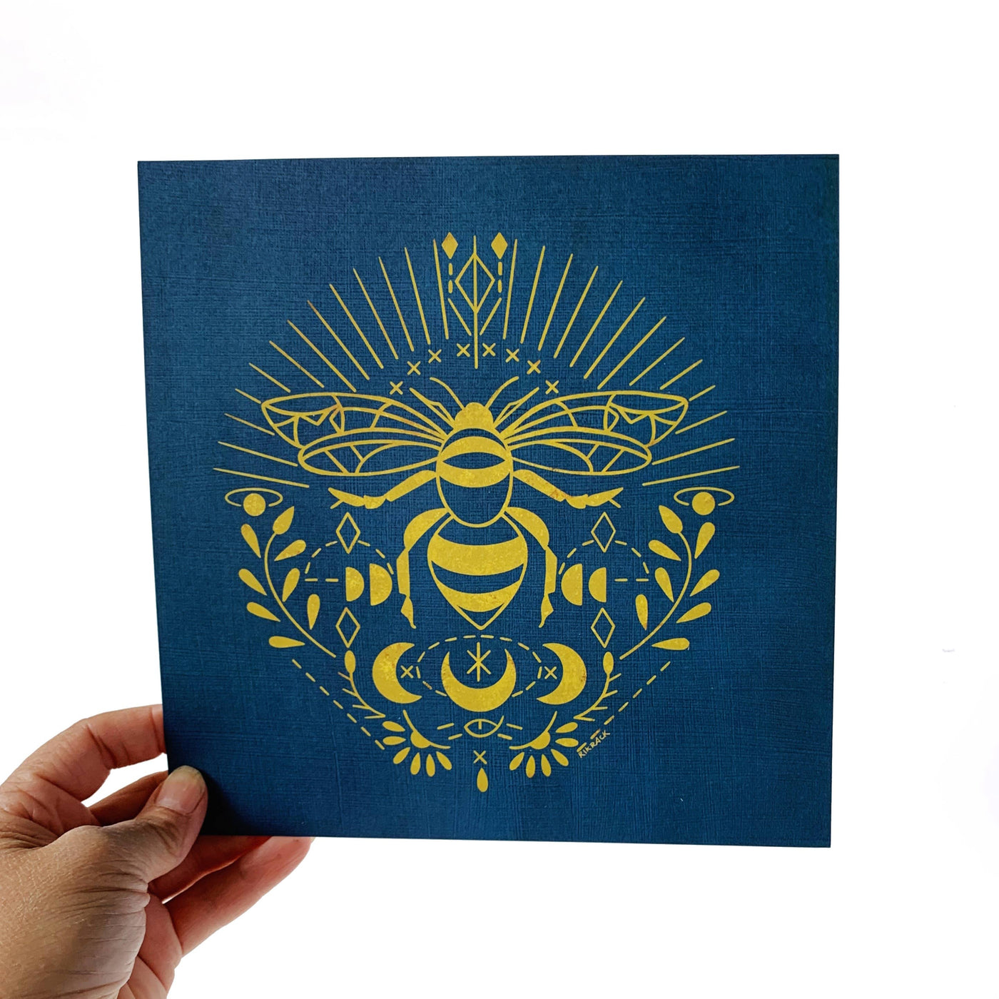 Gilded Bee 8x8 Art Print