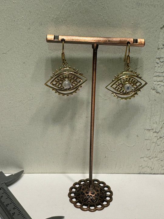 Brass Evil Eye Dangle Earring
