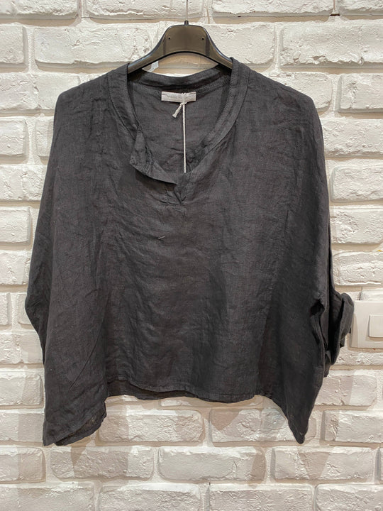 Linen V-Neck Top