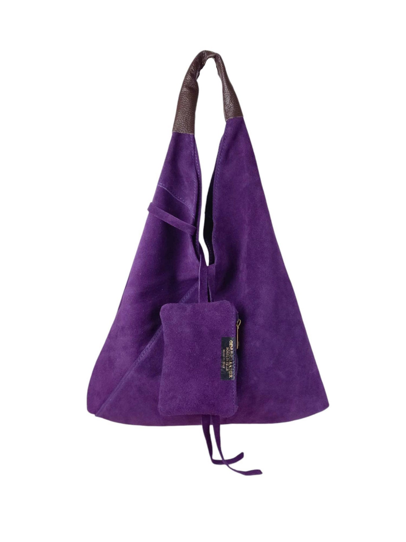 Suede Leather Shoulder Bag with Coin Purse