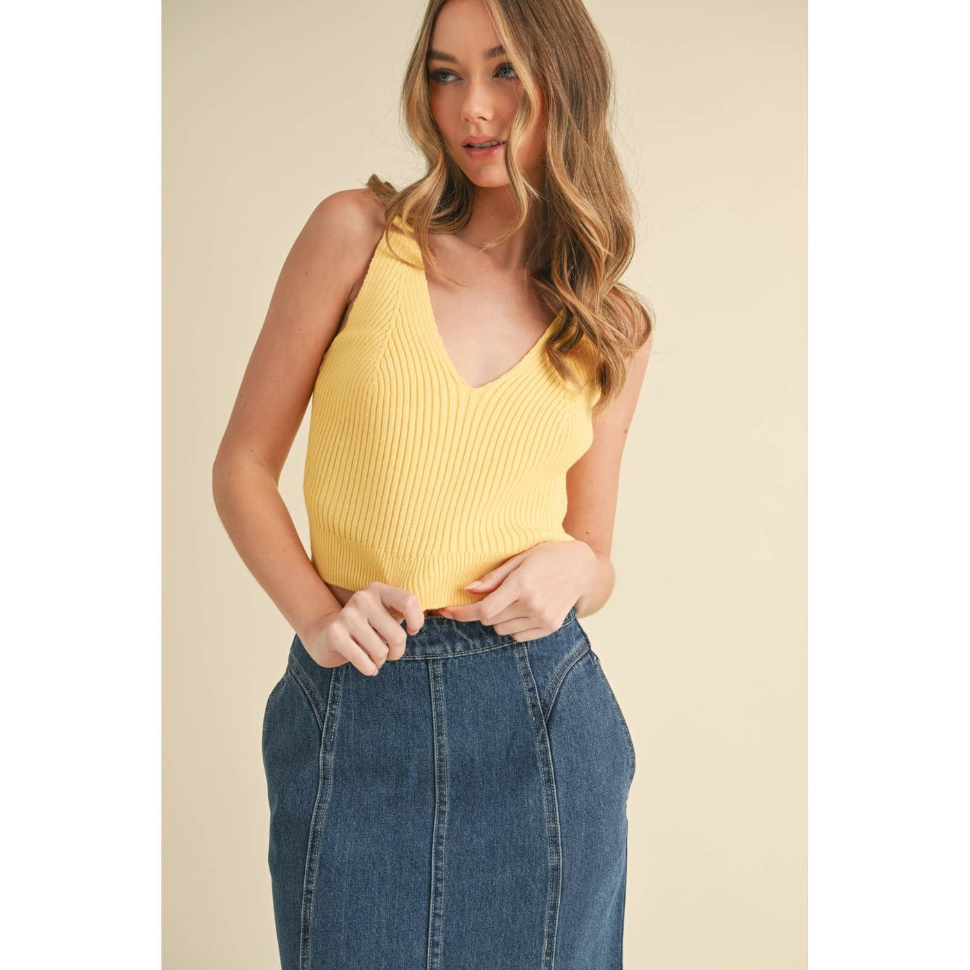 Butter Yellow Sweater Tank