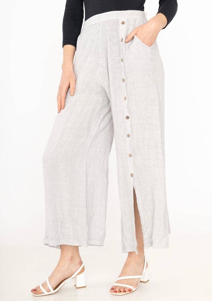 Straight buttoned Linen trousers