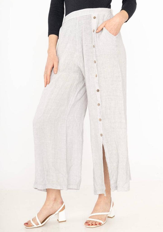 Straight buttoned Linen trousers