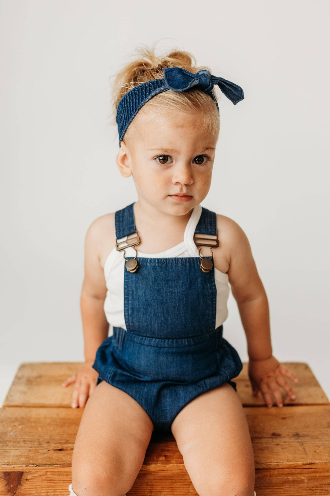 Denim Denim Smocked Headband