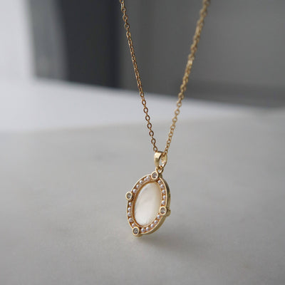 Aurora Necklace | White Shell Pendant Necklace