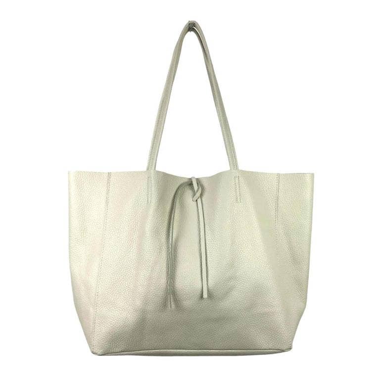 Large University Leather Shopper Bag