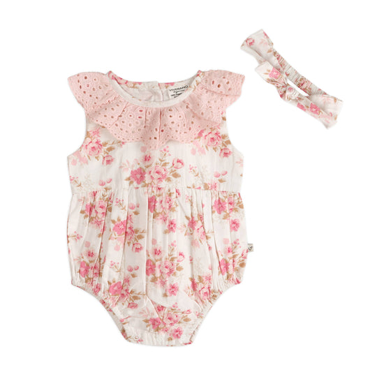 Nova Floral Baby Romper + Headband