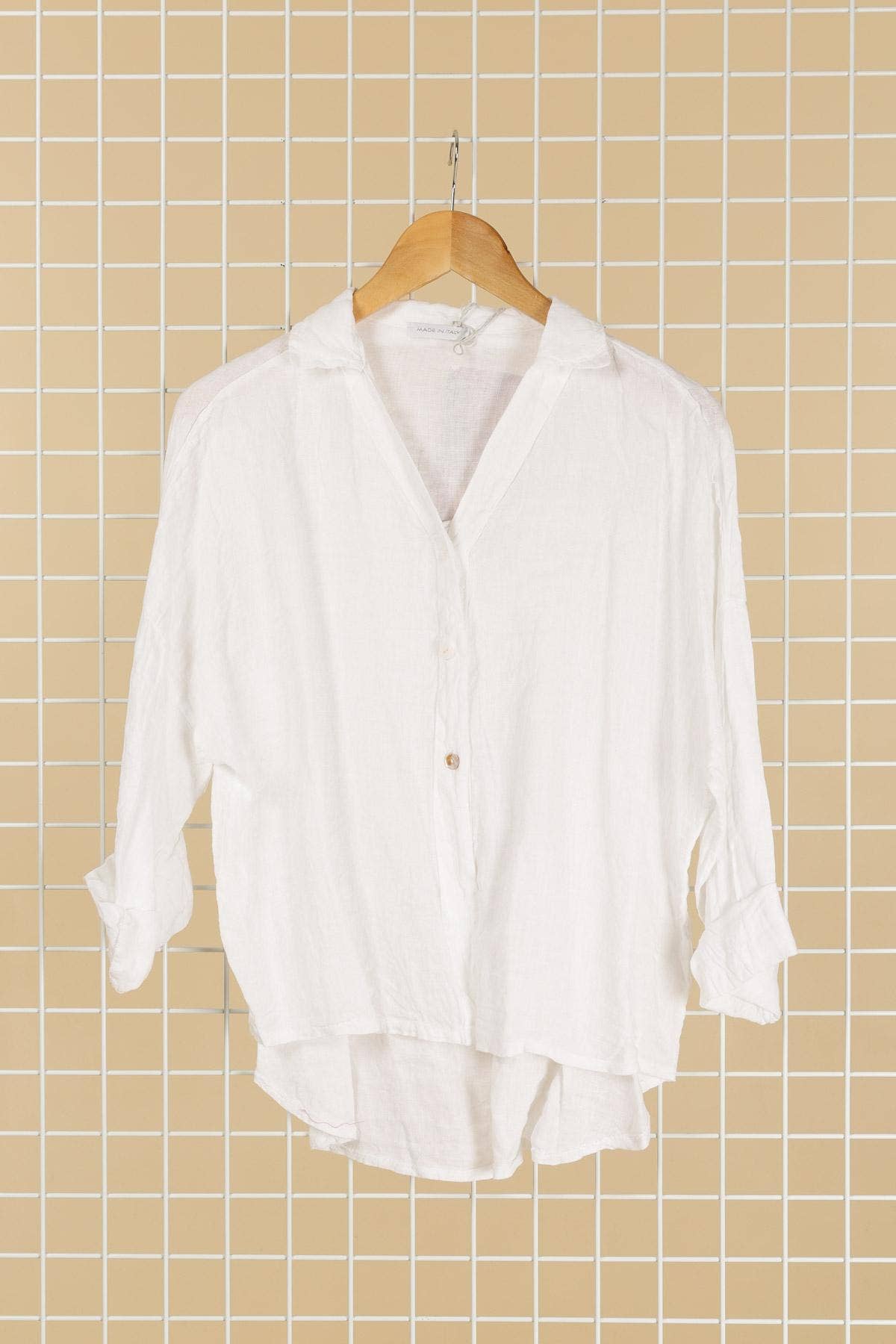 Full-length Linen Collared Shirt