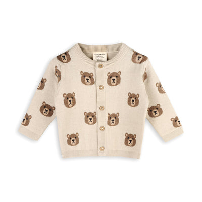 Brown Bear Jacquard Baby Cardigan