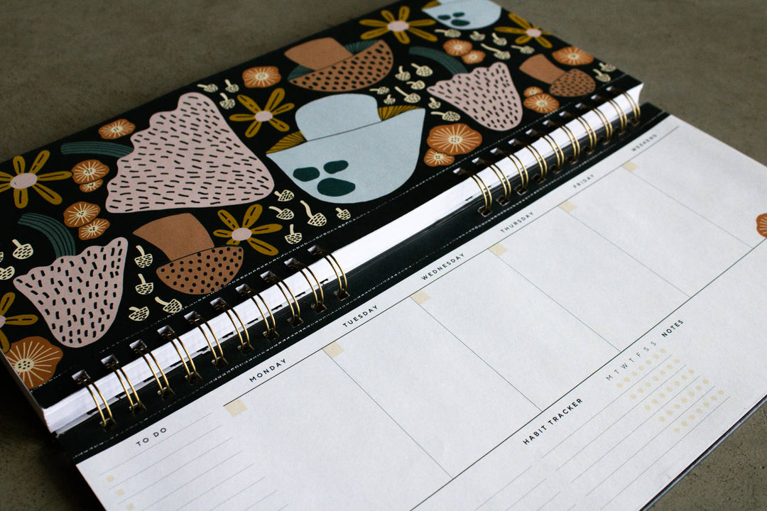 Mushroom Bloom 2-Year Undated Productivity Desk Planner