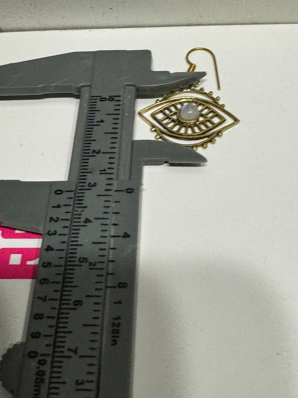 Brass Evil Eye Dangle Earring