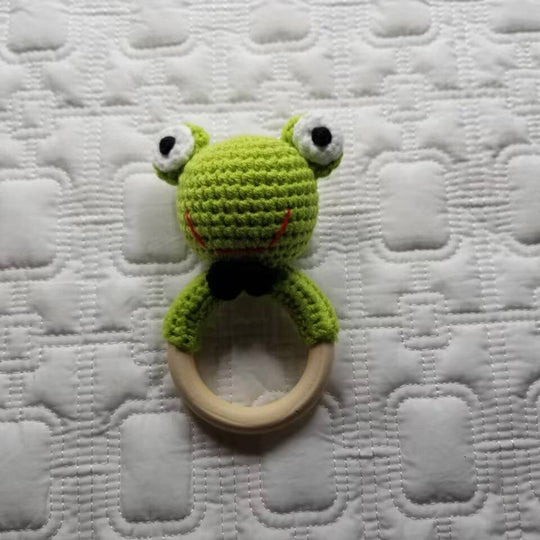 Frog Hand Crocheted Cotton Rattle Toy