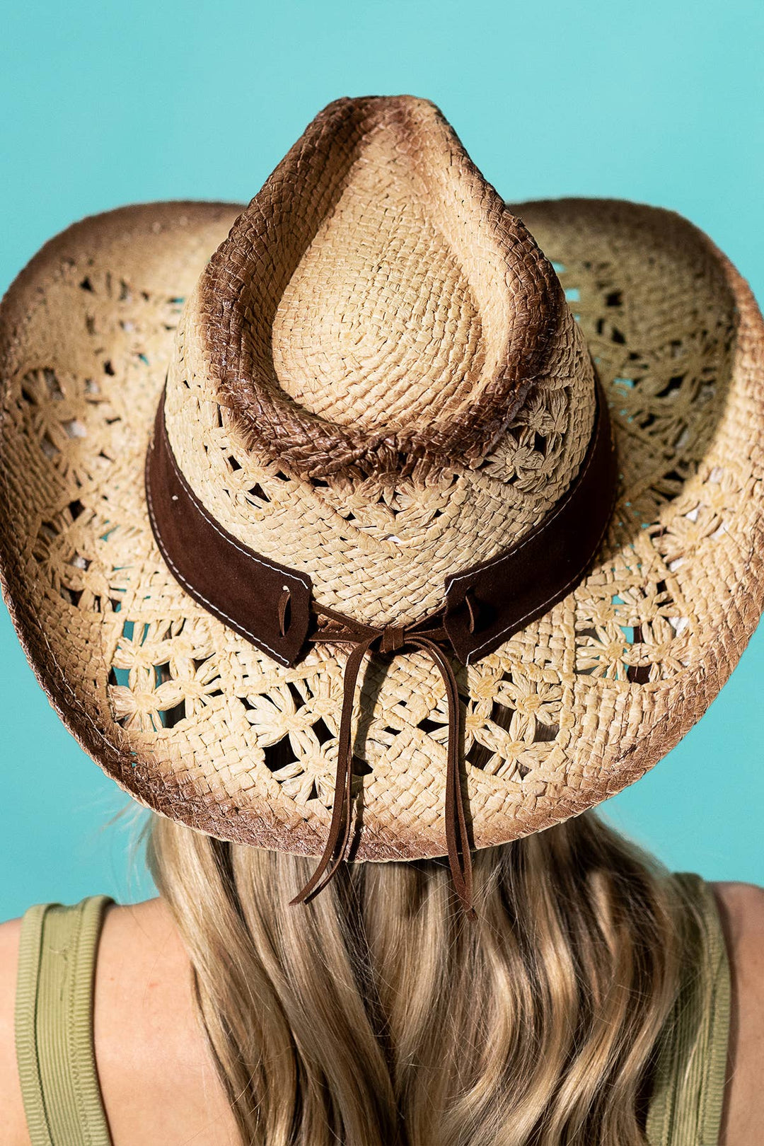 Vintage Western Hat With Embroidery Stone Band