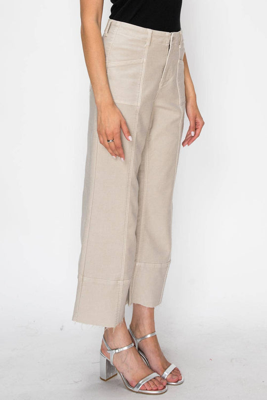 Tummy Control High Rise Slim Crop Palazzo Jeans