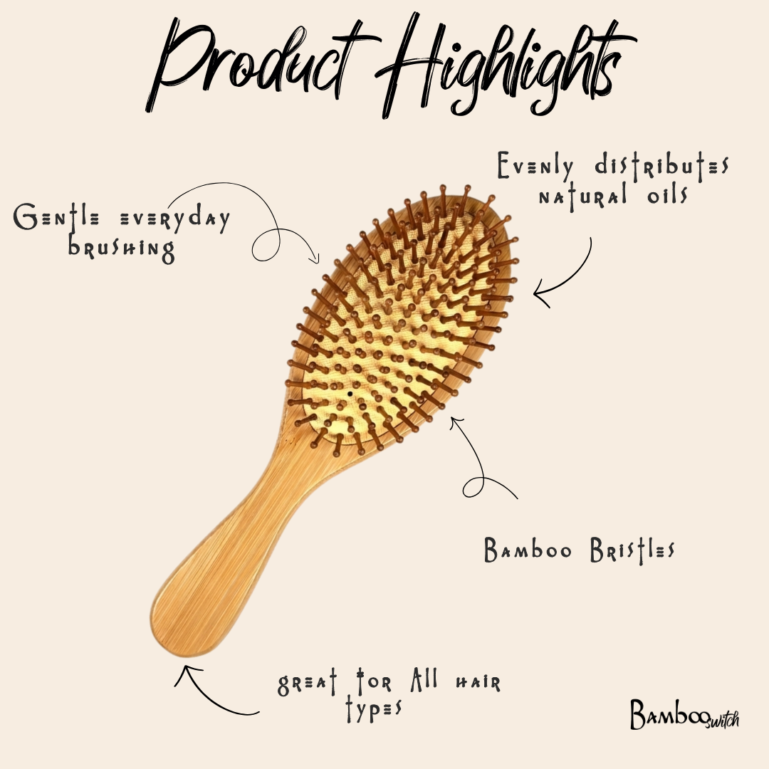 Bamboo Paddle Hairbrush - Round