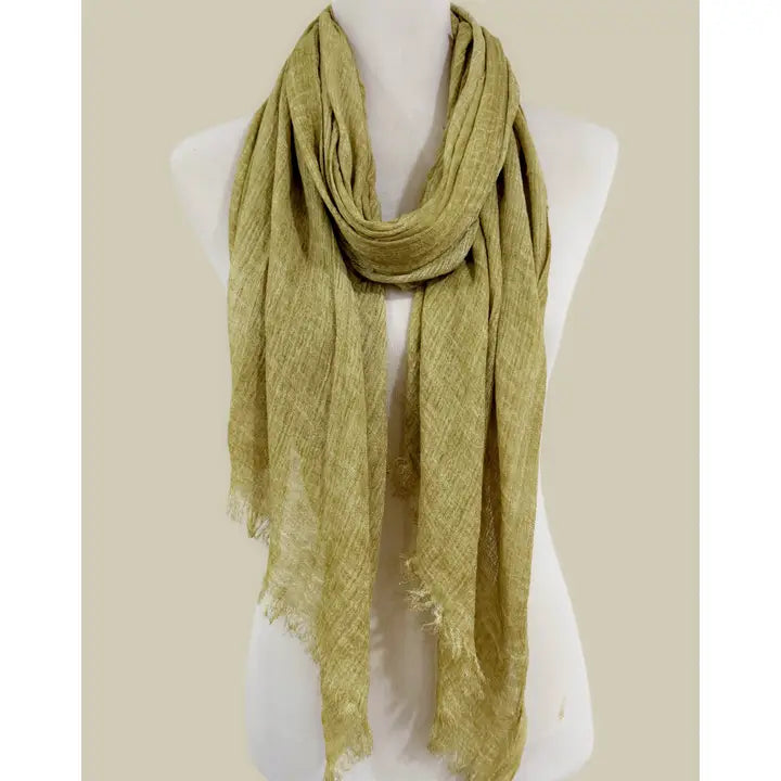 Stonewashed Solid Color Frayed Oversized Scarf